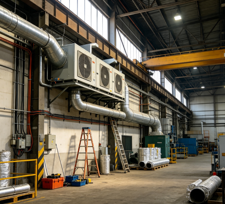 Industrial/Commercial HVAC Installation for Factory Facilities